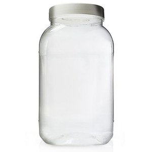 4.4 Litre Plastic Rectangle Sweet Jar & 110mm Lid - White