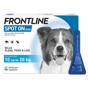 FRONTLINE Spot On Flea and Tick Treatment for Medium Dogs - Pack Size : 6 Pipettes