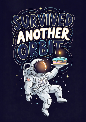 Survived Another Orbit Astronaut Birthday Card