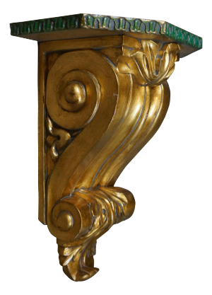 Italian Baroque Style Scrolled Acanthus Leaf Corbel Wall Bracket Shelf Sconce