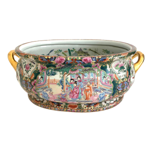 Chinese Rose Medallion Porcelain Foot Bath Jardinere