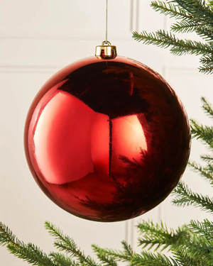 Red Oversized Shatterproof Bauble, Gloss, 20 cm