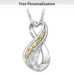 Genuine Diamond Our Forever Love Story Personalized Necklace