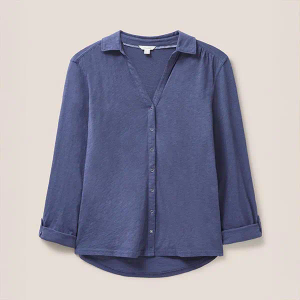 White Stuff Annie Jersey Shirt French Navy Size 12