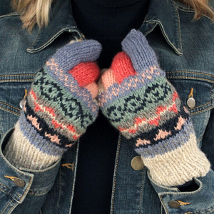 Pachamama Classic Fairisle Gloves Oatmeal