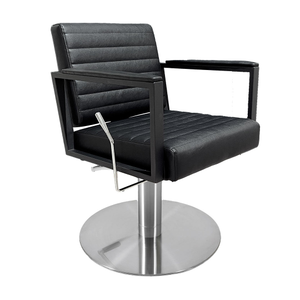 Lotus Oslo Black Backwash Chair Round Silver Base