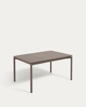 Zaltana extendable aluminium outdoor table with matt brown finish 140 (200) x 90 cm