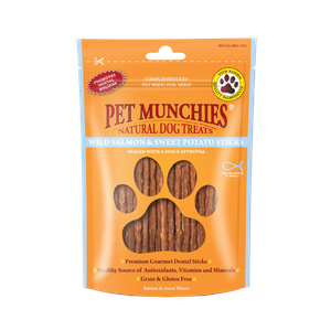 Pet Munchies Wild Salmon and Sweet Potato Sticks for Dogs