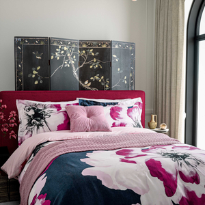 Inky Bloom Duvet Cover SET, Navy