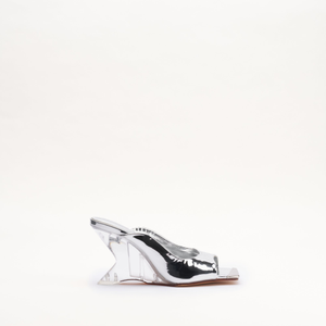 MALLET Amber Women's Silver Metallic Leather Heels