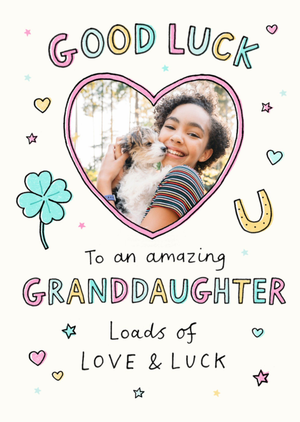 Good Luck To An Amazing Granddaughter Photo Upload Card