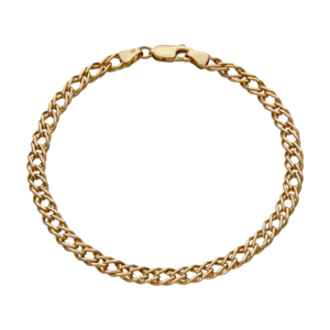 Pre-Owned 9ct Yellow Gold 8" Hollow Double Curb Bracelet