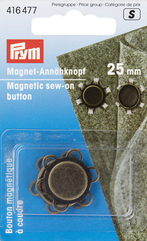 Boutons magnétiques à coudre - Laiton antique
