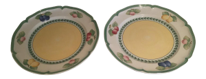 1980s Villeroy and Boch French Garden Fleurence Dinner Plates- a Pair