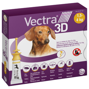 Vectra 3D Spot On for Extra Small Dogs (3 x 0.8ml)