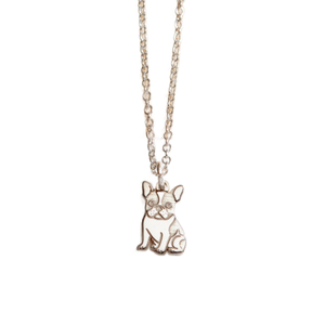 Sterling Silver French Bulldog Dinky Charm Necklace