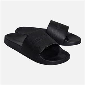 Tommy Hilfiger Mens Embossed Logo Sliders Black