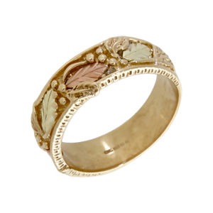 Pre-Owned 9ct Yellow Rose & White Gold Leaf Band Ring