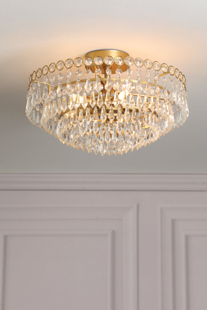 Laura Ashley Enid 5 Light Semi-Flush Faceted Glass and Matt Antique Brass