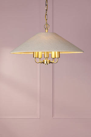 Laura Ashley Harland 5 Light Pendant Matt Antique Brass With Shade