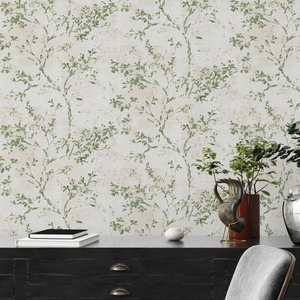 Galerie Welcome Home Rustic Blossom Green Wallpaper - WH30126