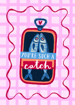 Cute Sardine Tin You're Such A Catch Valentine's Day Card