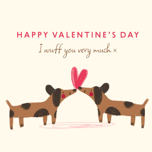 Cute Sausage Dogs I Wuff You Very Much Valentine’s Day Card