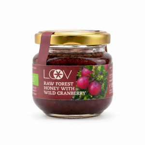 Raw Organic Forest Honey with Wild Cranberry (Loov) 150g (Short Dated 20/2/26)
