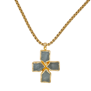 Aquamarine Cross (17")