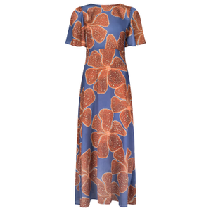 Full Bloom Blue And Red Floral Rene Maxi Dress (L)