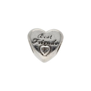 Pre-Owned Pandora Silver Gemstone Set Best Friends Heart Charm