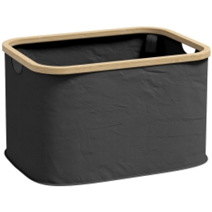 HOMCOM Cesto de la Ropa Sucia Plegable 36 L con Asas para Baño Dormitorio Lavadero 44,3x33,3x26,5 cm Negro