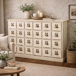 Heritage Distressed White Dutch Multi-Drawer Storage Sideboard