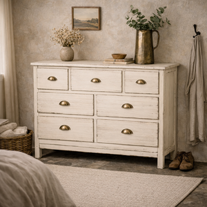 Heritage Distressed White 7 Drawer Chest