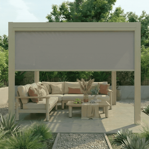 Maze - Jupiter Pergola Zip Drop Side Blind to fit within 3m width - Latte