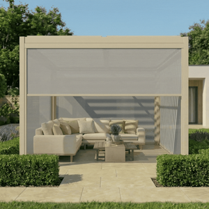 Maze - Como Pergola Zip Drop Side Blind to fit within 4m width - Latte