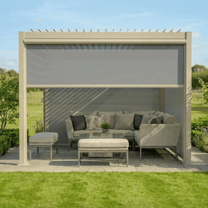 Maze - Como Pergola Zip Drop Side Blind to fit within 3m width - Latte