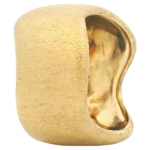 Contemporary Organic Sculptural Ring in 18K Yellow Gold with Satin Matte Finish