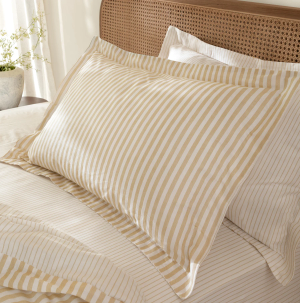 Hebden Stripe Pillowcase Pair - Honey Yellow