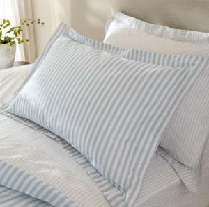 Hebden Stripe Pillowcase Pair - Mineral Blue