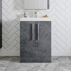 Orchard Kemp Riven Grey Floor Standing Vanity Unit and Basin 600mm