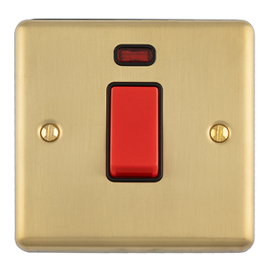Ellis & Co 45A Switch with Neon Power Indicator Brushed Brass