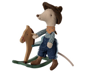 Maileg – Cowboy Mouse on Rocking Horse