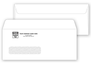 Single Window Check Envelope, Indented Address Gummed Seal