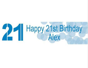 Personalised 21st Blue Bubbles Birthday Banner