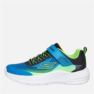 SKECHERS Boys Microspec Advance Trainers Blue/Lime