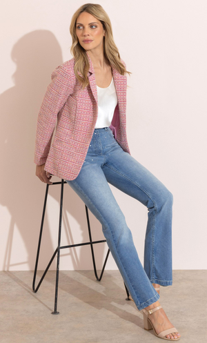 Embellished Kick Flare Jeans - Blue