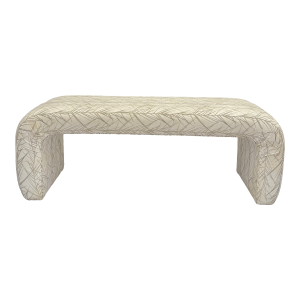 1980s Contemporary Upholstered Waterfall Bench