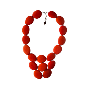 Tagua Necklace Orange (17.75")