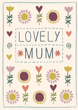 Lovely Mum Illustrated Floral Card